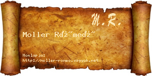Moller Rómeó névjegykártya